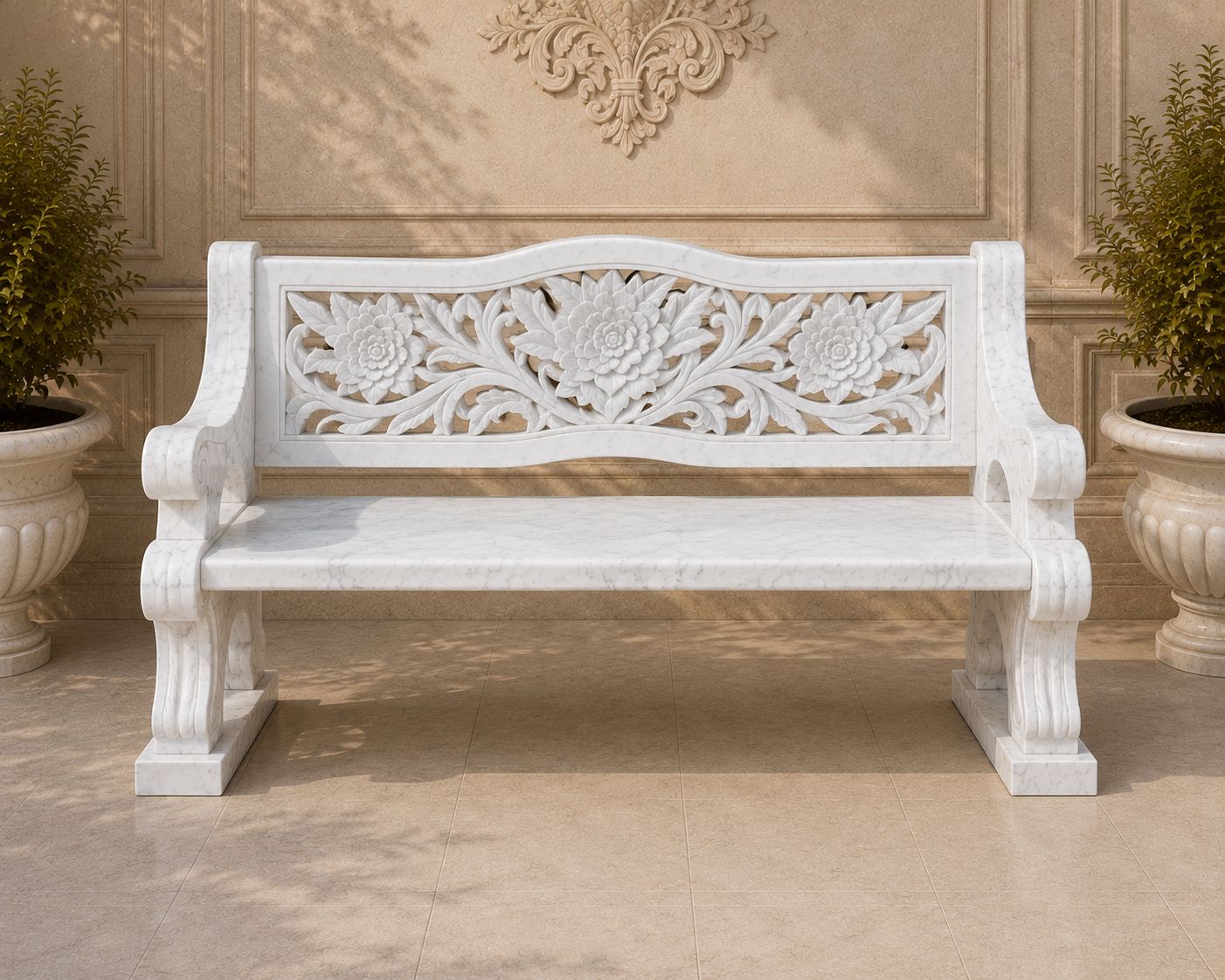 Garden marble bench